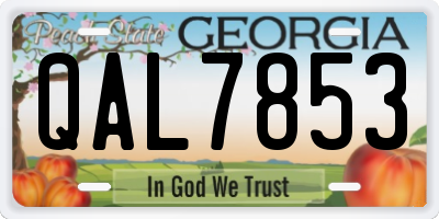 GA license plate QAL7853