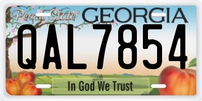 GA license plate QAL7854