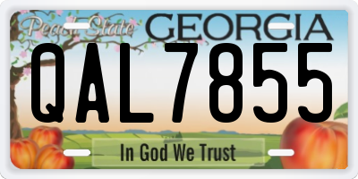 GA license plate QAL7855