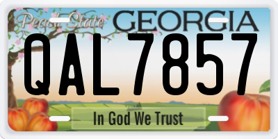 GA license plate QAL7857