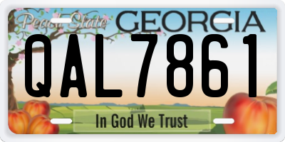 GA license plate QAL7861