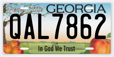 GA license plate QAL7862