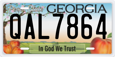 GA license plate QAL7864