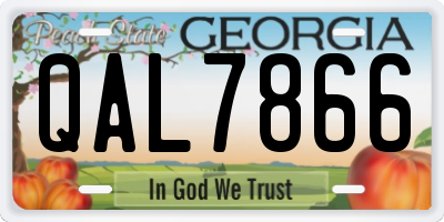 GA license plate QAL7866