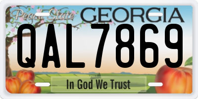 GA license plate QAL7869