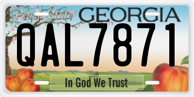 GA license plate QAL7871