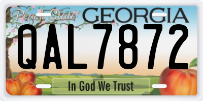 GA license plate QAL7872