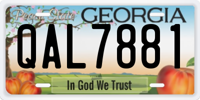 GA license plate QAL7881