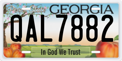 GA license plate QAL7882