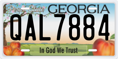 GA license plate QAL7884