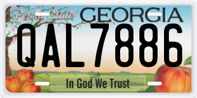 GA license plate QAL7886