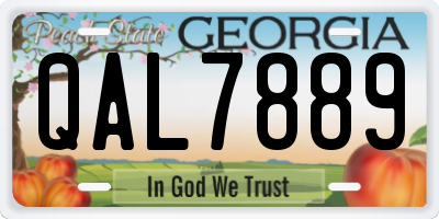 GA license plate QAL7889