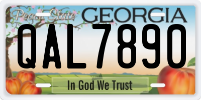 GA license plate QAL7890