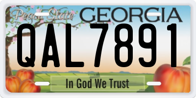 GA license plate QAL7891