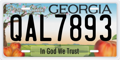 GA license plate QAL7893