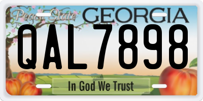 GA license plate QAL7898