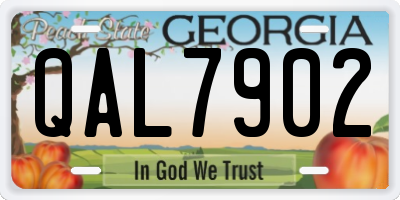 GA license plate QAL7902