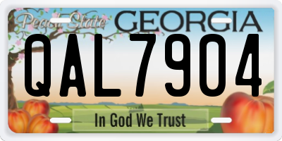 GA license plate QAL7904