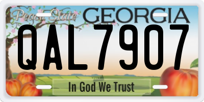 GA license plate QAL7907