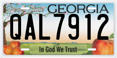 GA license plate QAL7912