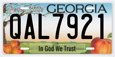 GA license plate QAL7921