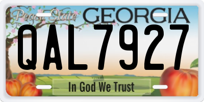 GA license plate QAL7927