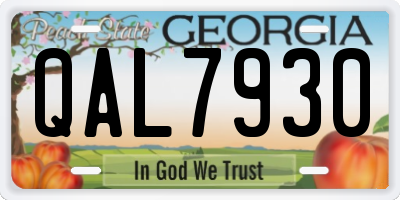 GA license plate QAL7930