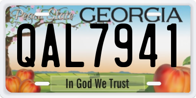 GA license plate QAL7941