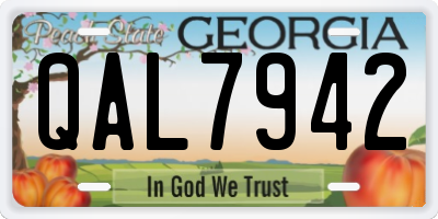 GA license plate QAL7942