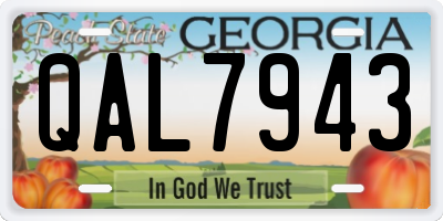 GA license plate QAL7943