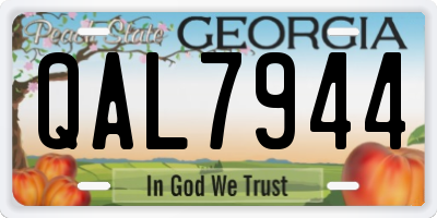 GA license plate QAL7944