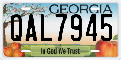 GA license plate QAL7945