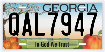 GA license plate QAL7947