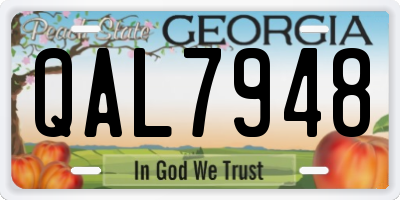 GA license plate QAL7948