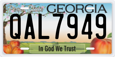 GA license plate QAL7949