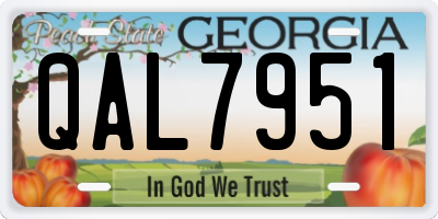 GA license plate QAL7951