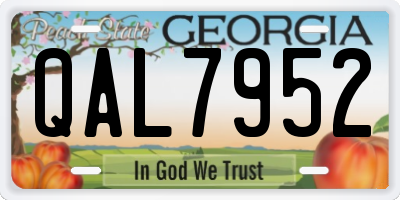 GA license plate QAL7952