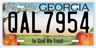 GA license plate QAL7954