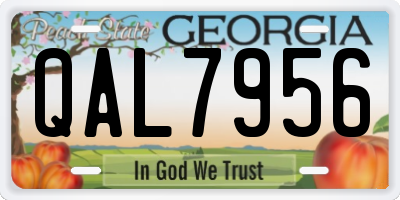 GA license plate QAL7956