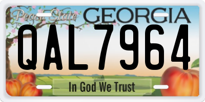 GA license plate QAL7964