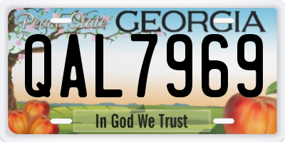 GA license plate QAL7969