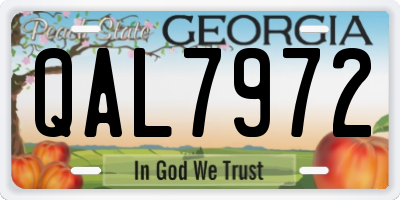 GA license plate QAL7972