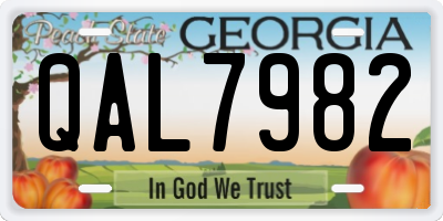 GA license plate QAL7982