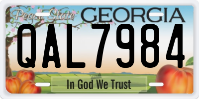 GA license plate QAL7984