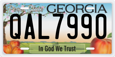 GA license plate QAL7990