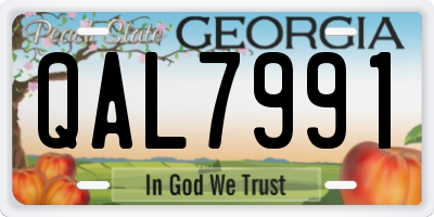 GA license plate QAL7991