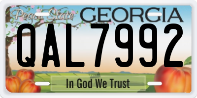 GA license plate QAL7992