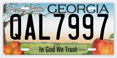 GA license plate QAL7997