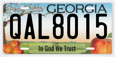 GA license plate QAL8015