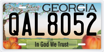 GA license plate QAL8052